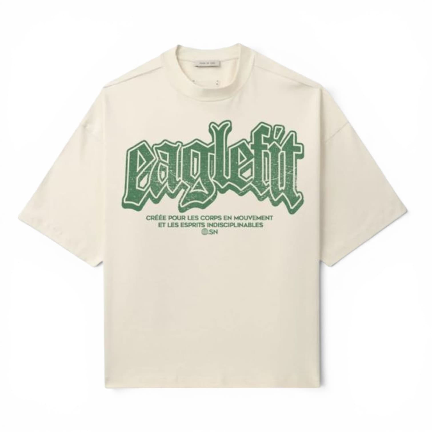 T-Shirt Oversize – Cream & Green