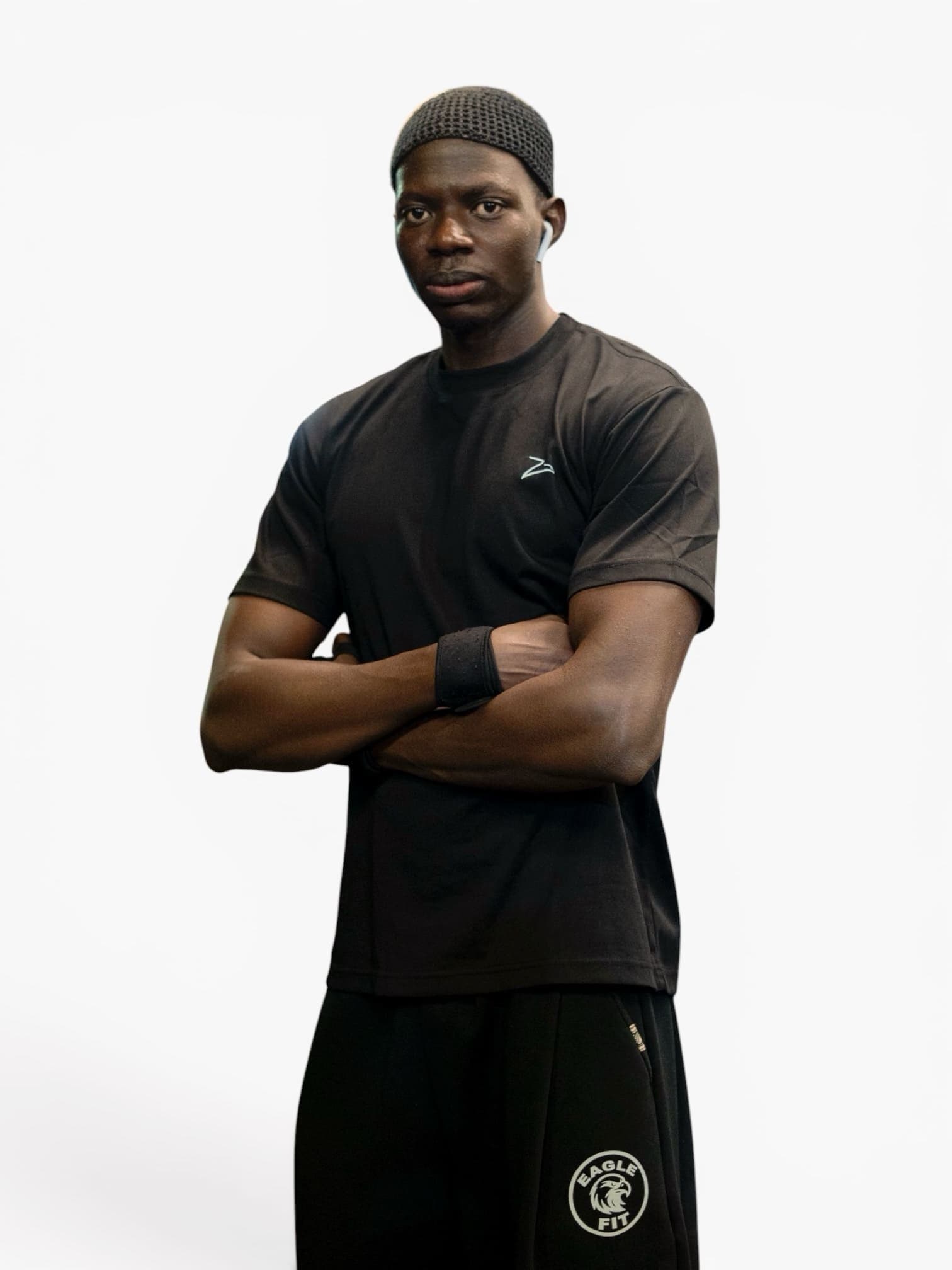 T-shirt Sport Eagle Fit – Noir "Diambar"