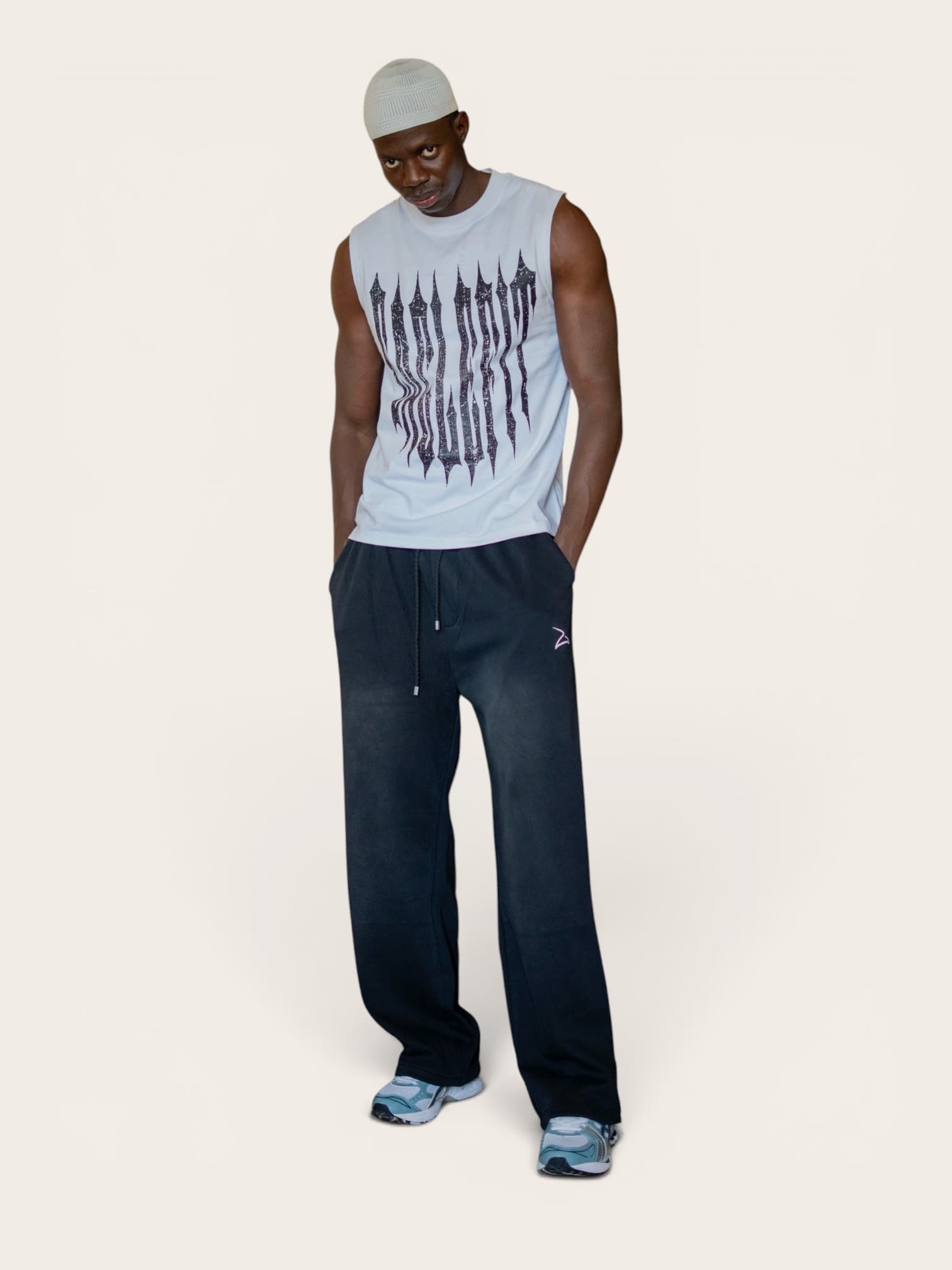 Ensemble Streetwear Fusion - Noir Délavé & Blanc