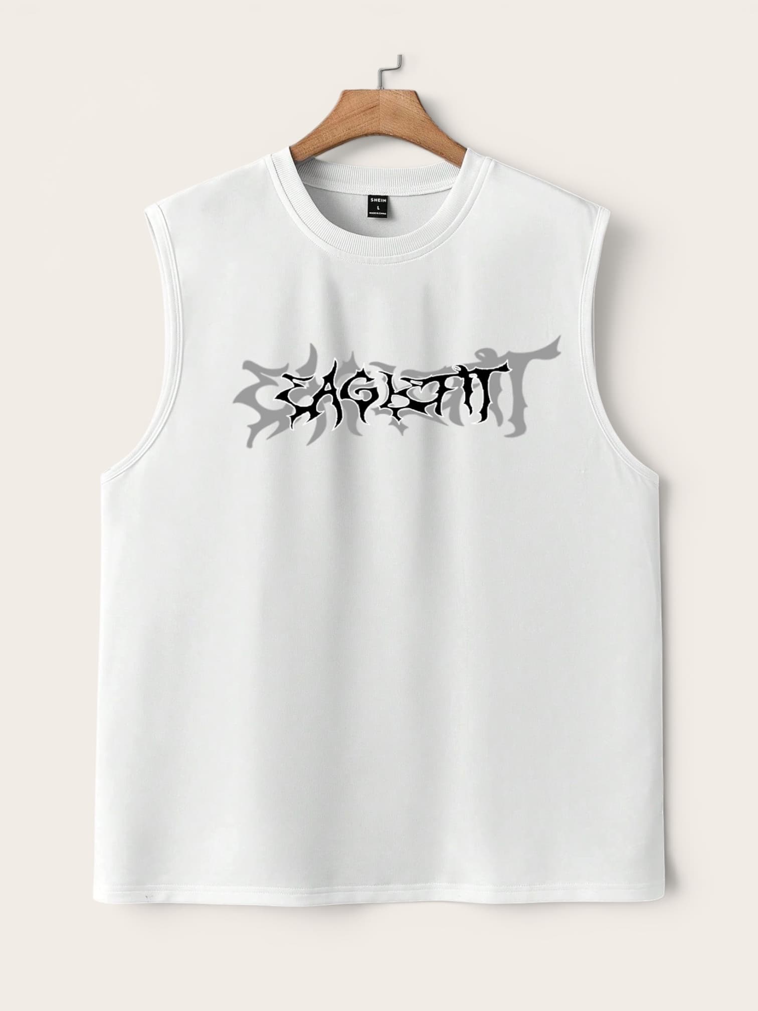 Débardeur Streetwear Blanc "Gothic Logo" – Eagle Fi